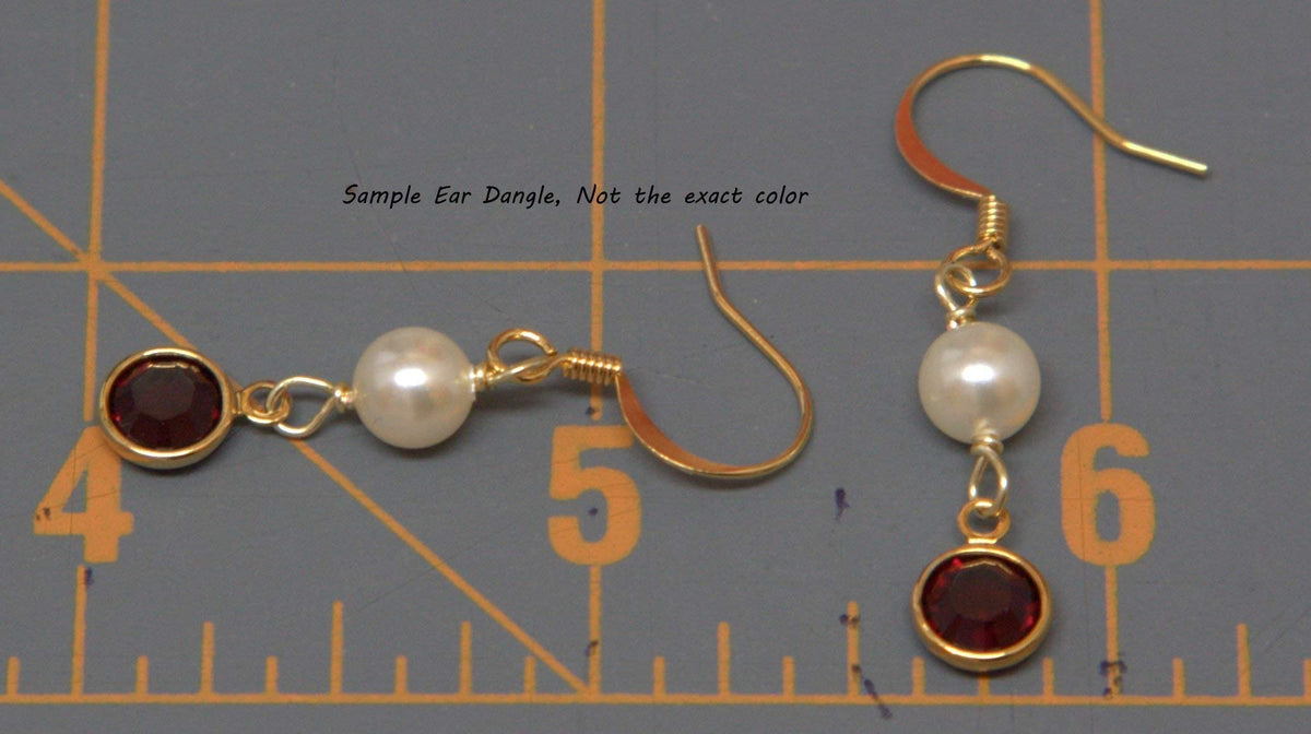 Crystal Channel Drop Dangle Earring - Emerald Color by Martiana Jewelry – 1 inch, Crystal, Pearl, Gold Tone Ear Hook, Emerald Color, Model MJ-E109