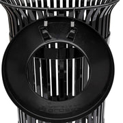 Global Industrial Outdoor Heavy-Duty Slatted Steel Trash Can – 36 Gallon, 34" H, Black