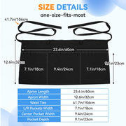 Server Aprons with 3 Pockets by LOHYILYE – 23.6"L x 12.6"W, Polyester, Black 1 Pack, Model Server Apron Classic