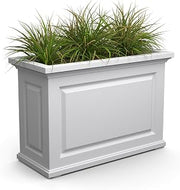 Mayne Nantucket Self-Watering Rectangular Trough Planter, White | Self-watering, All season, Fade resistant, Double-wall design, 15-year warranty