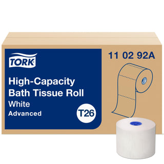 High-Capacity Toilet Paper Roll White T by Tork – 36 Rolls (1000 Sheets each), Paper, White, Pack of 36, Model 110292A