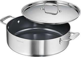Tramontina Utsava Tri-Ply Clad Stainless Steel 6.5-Quart Casserole with Lid