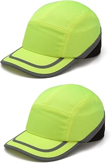 Pyramex Safety HP50031 Hi-Vis Lime Baseball Bump Cap/Hat (2 Each)