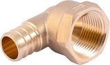 SharkBite 3/4 x 3/4 Inch FNPT Brass Crimp 90 Degree Elbow, PEX Pipe, PE-RT, UC314LFZ