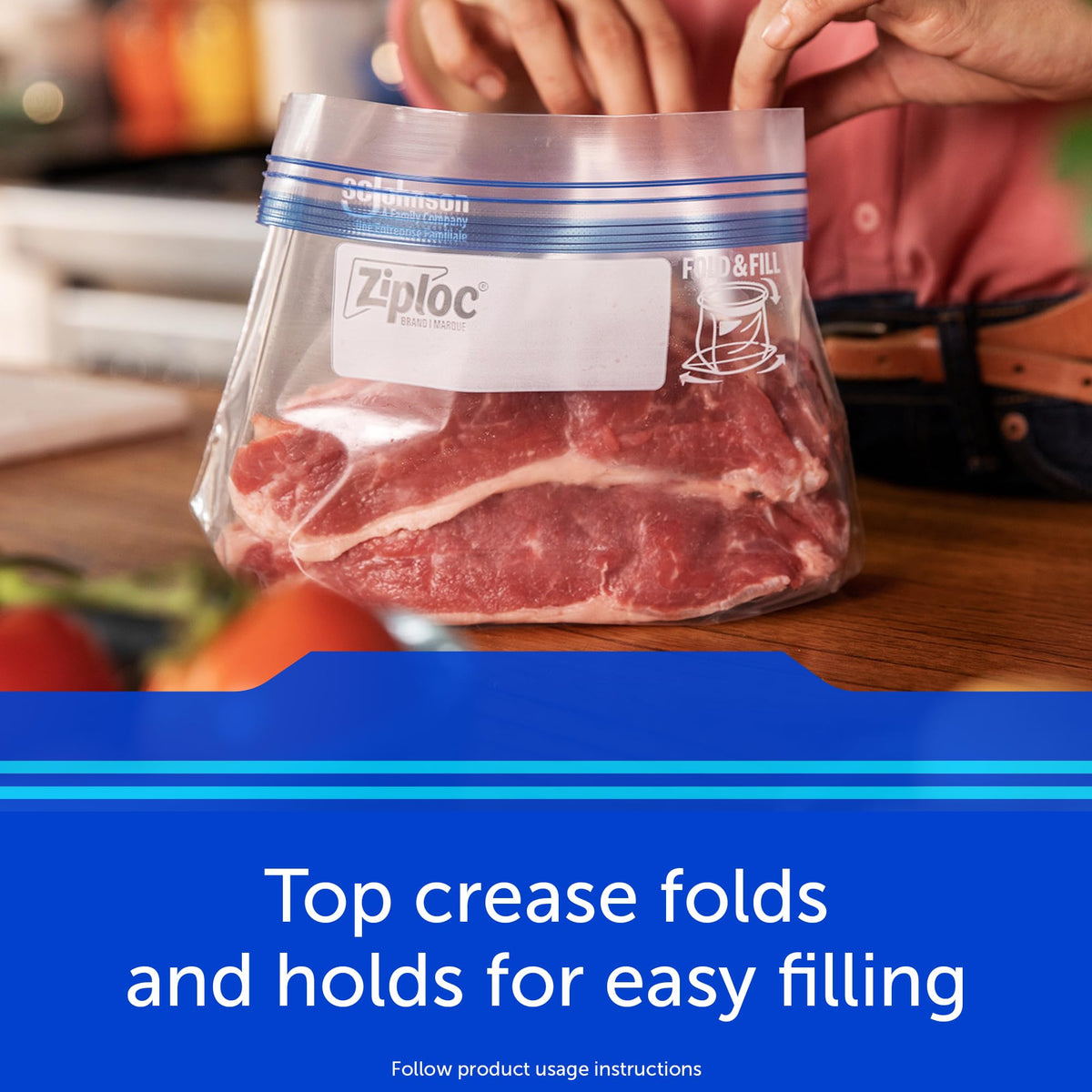Quart Food Storage Freezer Bags by Ziploc – 19 Count, 1.0 quarts, Plastic, Blue, Model KA-APDL-55