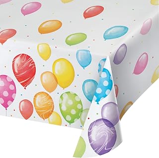 Creative Converting Balloon Bash Paper Tablecloth, 1 ct