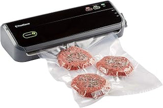 FoodSaver FM2000-FFP Vacuum Sealer Machine with Starter Bags & Rolls | Safety Certified | Black