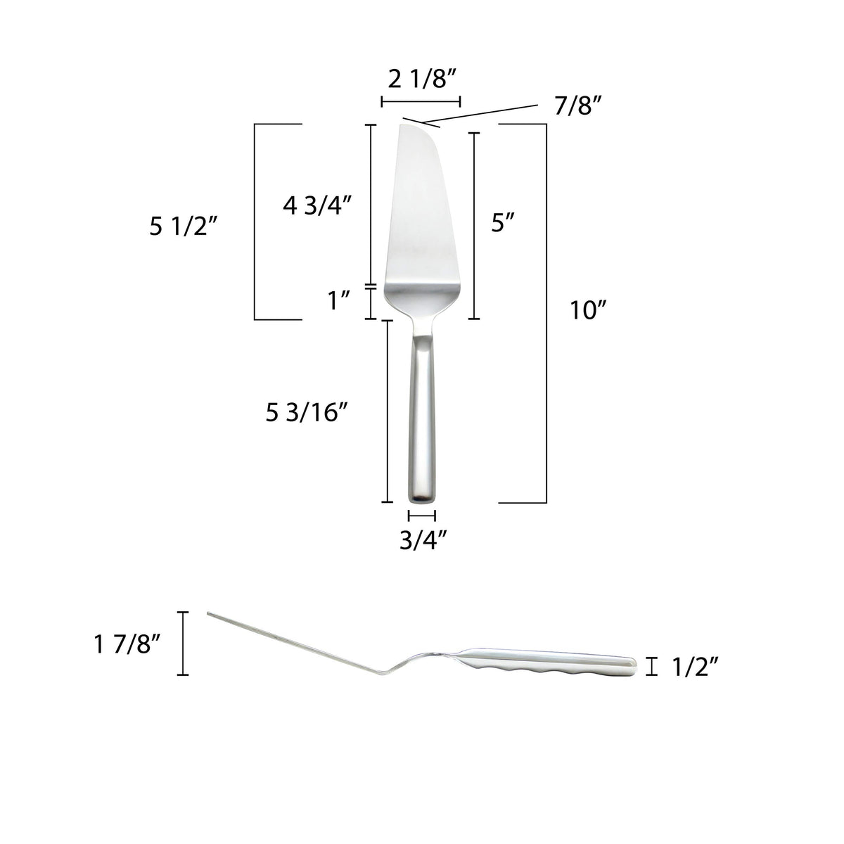 Stainless steel pastry server by Thunder Group – Medium, Stainless Steel, Silver, Model SLBF009