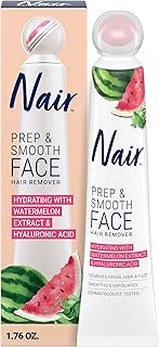 Nair Prep & Smooth Face Exfoliating Hair Removal Cream for Women, 1.76 Oz