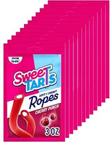SweeTARTS Ropes Cherry Punch Candy, Soft & Chewy, 3 oz, 12 Pk | Soft chewy filled rope, cherry punch flavor, individually wrapped pouches, lunchbox, on-the-go