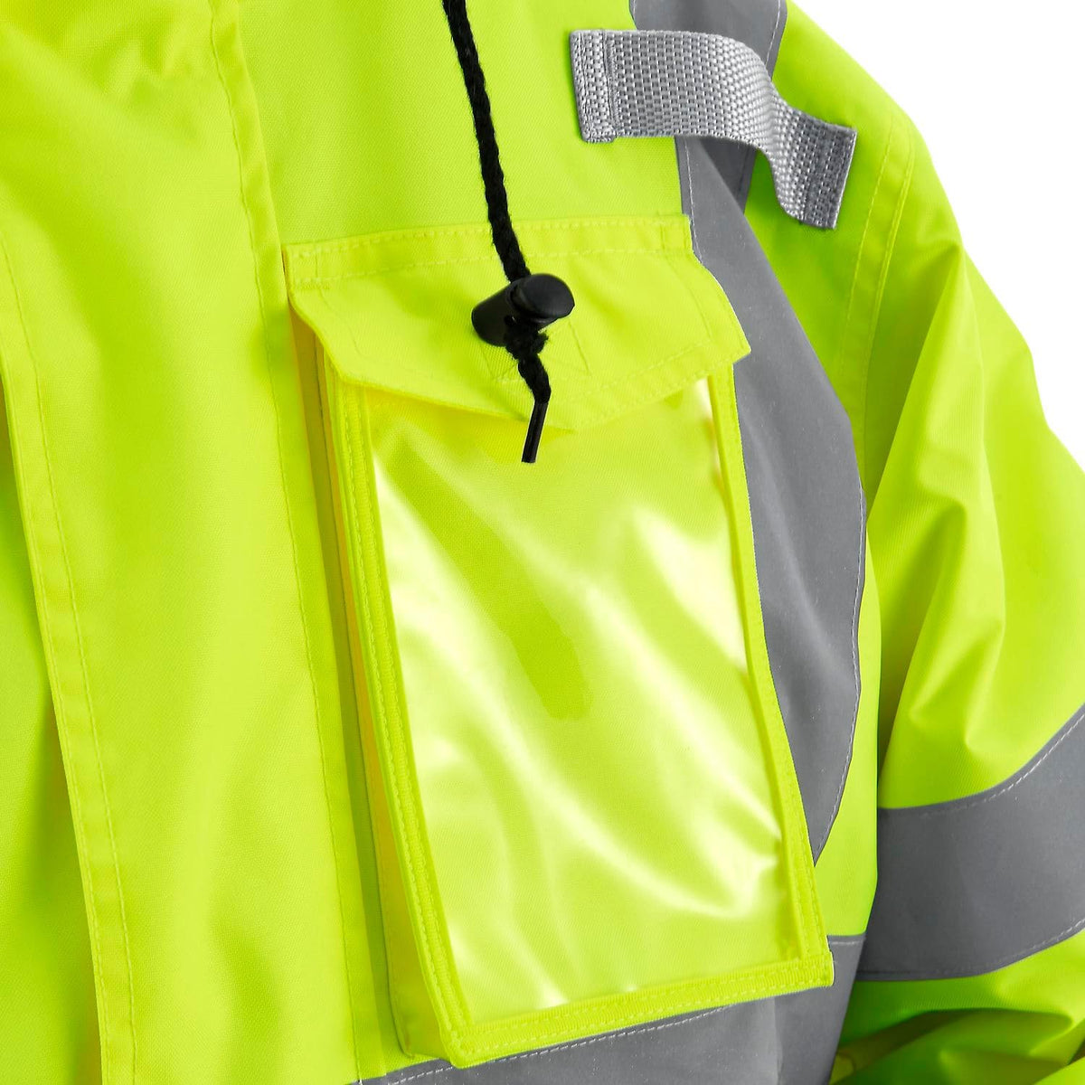 Hi-Vis Safety Bomber Jacket by Global Industrial – Polyester Quilted Lining, Lime Green, Model 641644LM