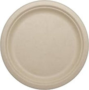 World Centric Compostable Round Paper Plates, 9 Inch (Pack of 40) | Made from Unbleached Plant Fiber, Sustainable, Heavy Duty, Grease Resistant, Microwave & Freezer Safe, No Added PFAS
