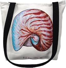 Betsydrake TY118G 18 x 18 in. Nautilus Shell Tote Bag - Large Black