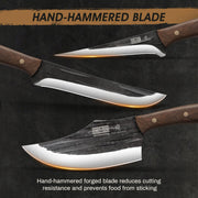 HOSHANHO Butcher Knife Set, High Carbon Stainless Steel, 8 Piece with Roll Bag