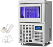 Commercial Ice Maker Machine, Crescent Shaped Ice Cubes with 66LBS Storage Bin - Touch Screen and Self-Cleaning, Freestanding Ice Making for Home Kitchen Bar Office,150LBS/24hr 80