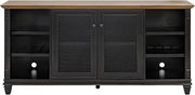 Martin Furniture Hartford 76" Fireplace Console Entertainment in Black/Wood Top