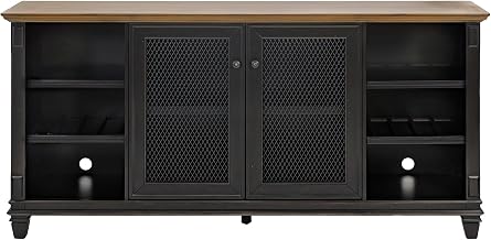 Martin Furniture Hartford 76" Fireplace Console Entertainment in Black/Wood Top
