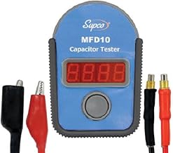 Supco MFD10 Digital Capacitor Tester, 0.01 to 10000 mF, 5 Percent | LED Display, HVAC Technician Testing Tools, Electrical Continuity Testers, Designed for Measuring and Diagnosing Capacitors