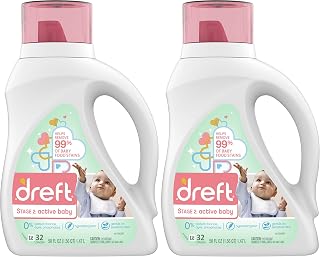 Dreft Stage 2: Active Baby Liquid Laundry Detergent, 32 Loads 46 fl oz (Packaging May Vary) (Pack of 2)
