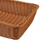 Yarlung Woven Serving Basket, Polypropylene Rectangular Tray, Brown 2 Pack