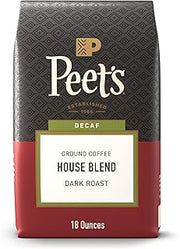 Peet's Coffee Ground Coffee Dark Roast, Decaf House Blend, 18 Ounces