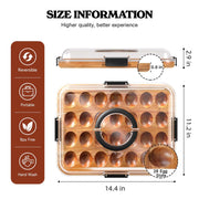 Renmxj Deviled Egg Tray, Acacia Wood Base with 28 Slots, Black