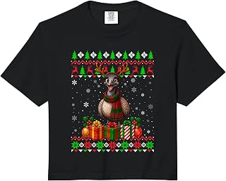 Emu Bird Christmas Ugly Sweaters Festive Emu Xmas Comfort Colors Crop Top