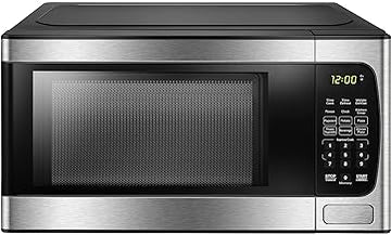 Danby DBMW0924BBS 0.9 cu. ft. Countertop Microwave in Stainless Steel 6 Convenient Auto Cook Options including Popcorn, Potato, Pizza