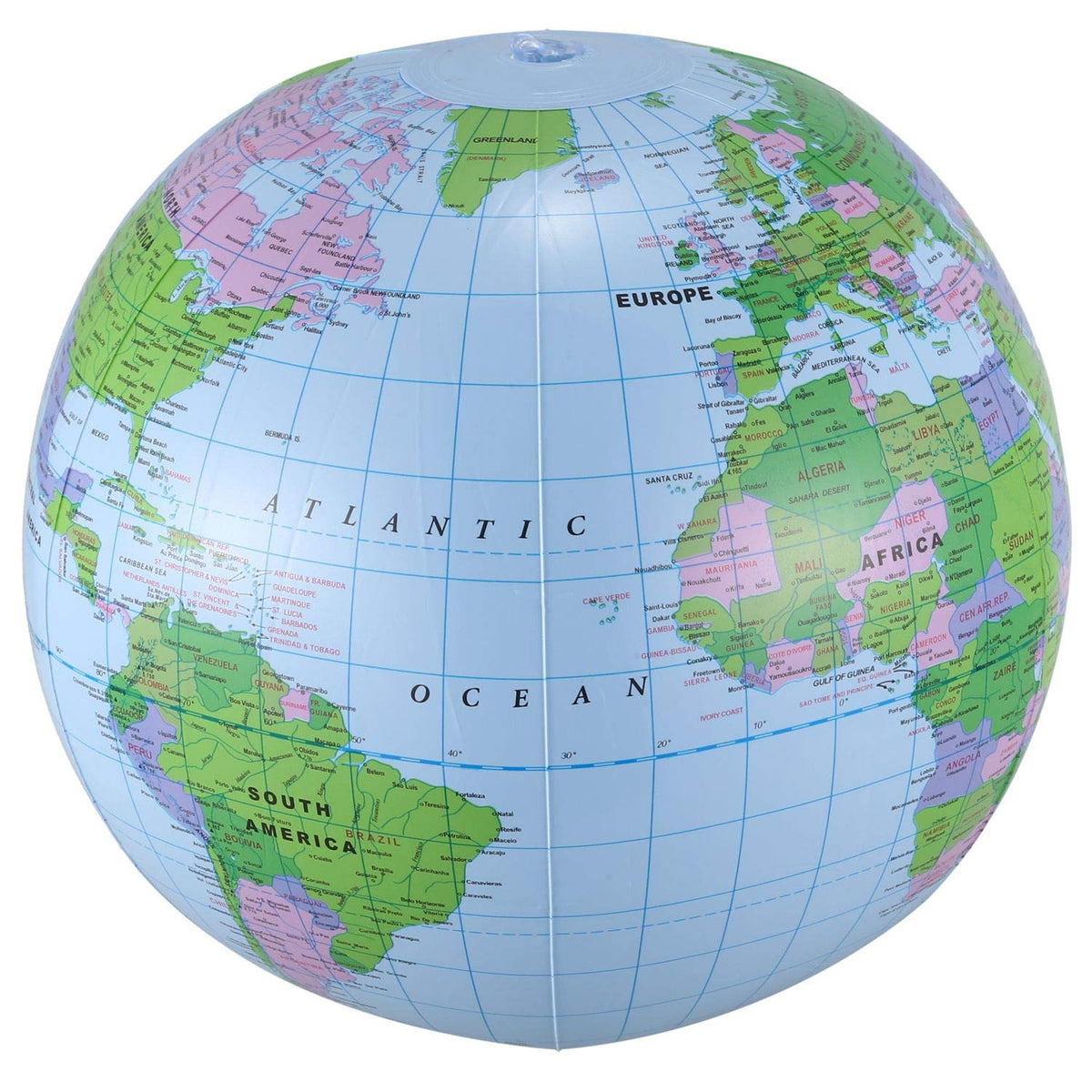 Inflatable Globe Tellurion Geography Balloon Water 40 cm by Hbaebdoo – Large, Polyvinyl Chloride (PVC), Multicolor, Model 067039