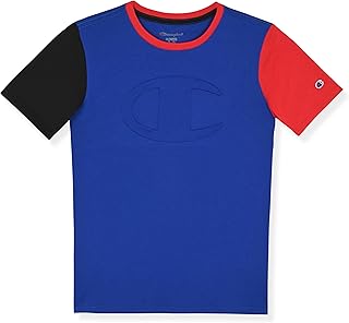 Champion Boys Graphic T-Shirt for Kids Short Sleeve Crewneck Cotton Blend Tee Shirts