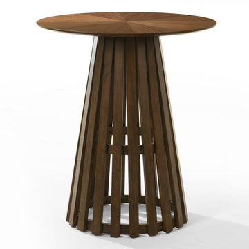 Weiss - Mid-Century Modern Walnut Round Bar Table by Limari Home – Rubberwood, Walnut, Model LIM-85574