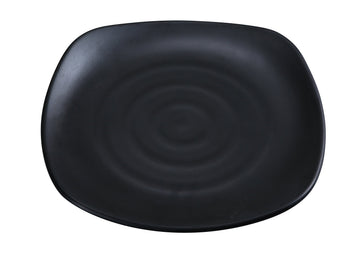 Black pearl-1 New Square Plate by Yanco – Large, Melamine, Black, Pack of 12, Model BP-1114