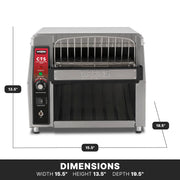 Heavy-Duty Conveyor Toaster with 450 Slices per Hour by Waring – 120-Volt, Stainless Steel, Silver, Model CTS1000