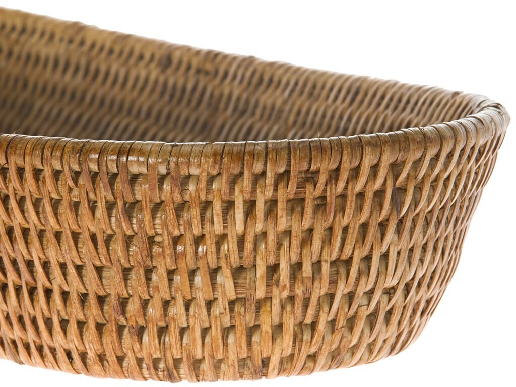 Kouboo La Jolla Rattan Bread Basket, Large Rectangular Tray, Honey Brown