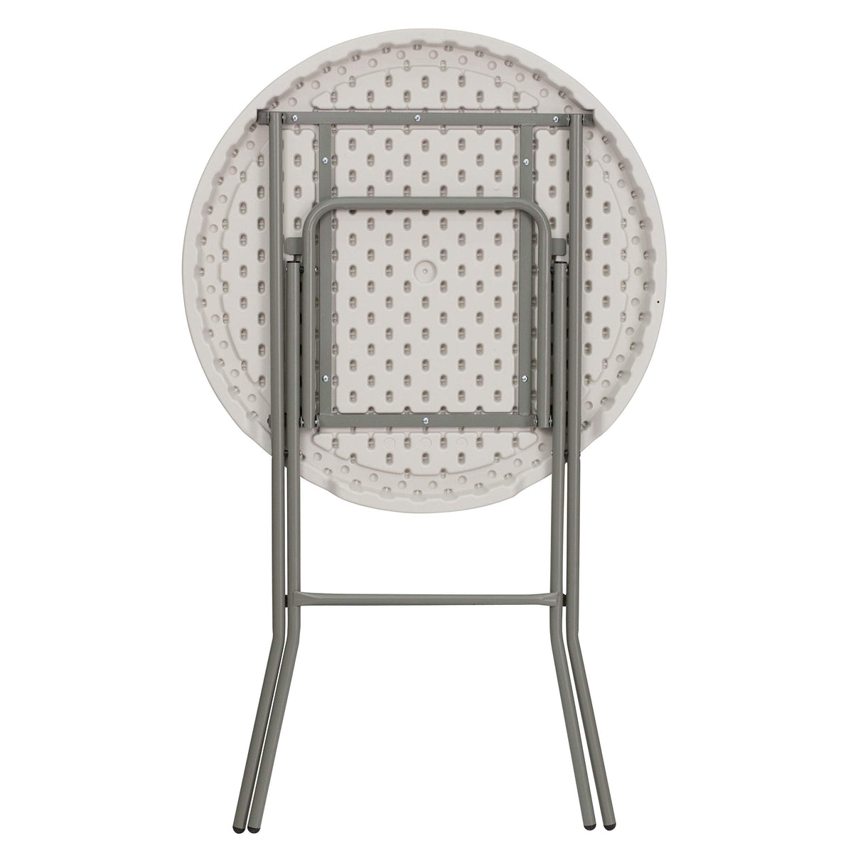 2.63 ft Plastic Round Folding Bar Table by Flash Furniture – 32" Round, Plastic, Metal, Plastic: Polyethylene, Granite White, Model RB-32RB-BAR-GW-GG