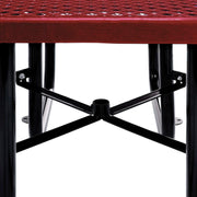 Global Industrial Red / 81D x 81W x 29.5H in / Industrial Picnic Tables