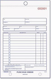 Rediform 1L141 Purchase Order Book Bottom Punch 5 1/2 x 7 7/8 3-Part Carbonless 50 Forms