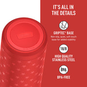 ICON SERIES by THERMOS – 24 Ounces, 24.0 fluid_ounces, Stainless Steel, Red Stars, Model IS2256RS4