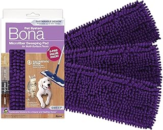 Bona Pet System Microfiber Sweeping Pads for Multi-Surface Floors - 3 Count