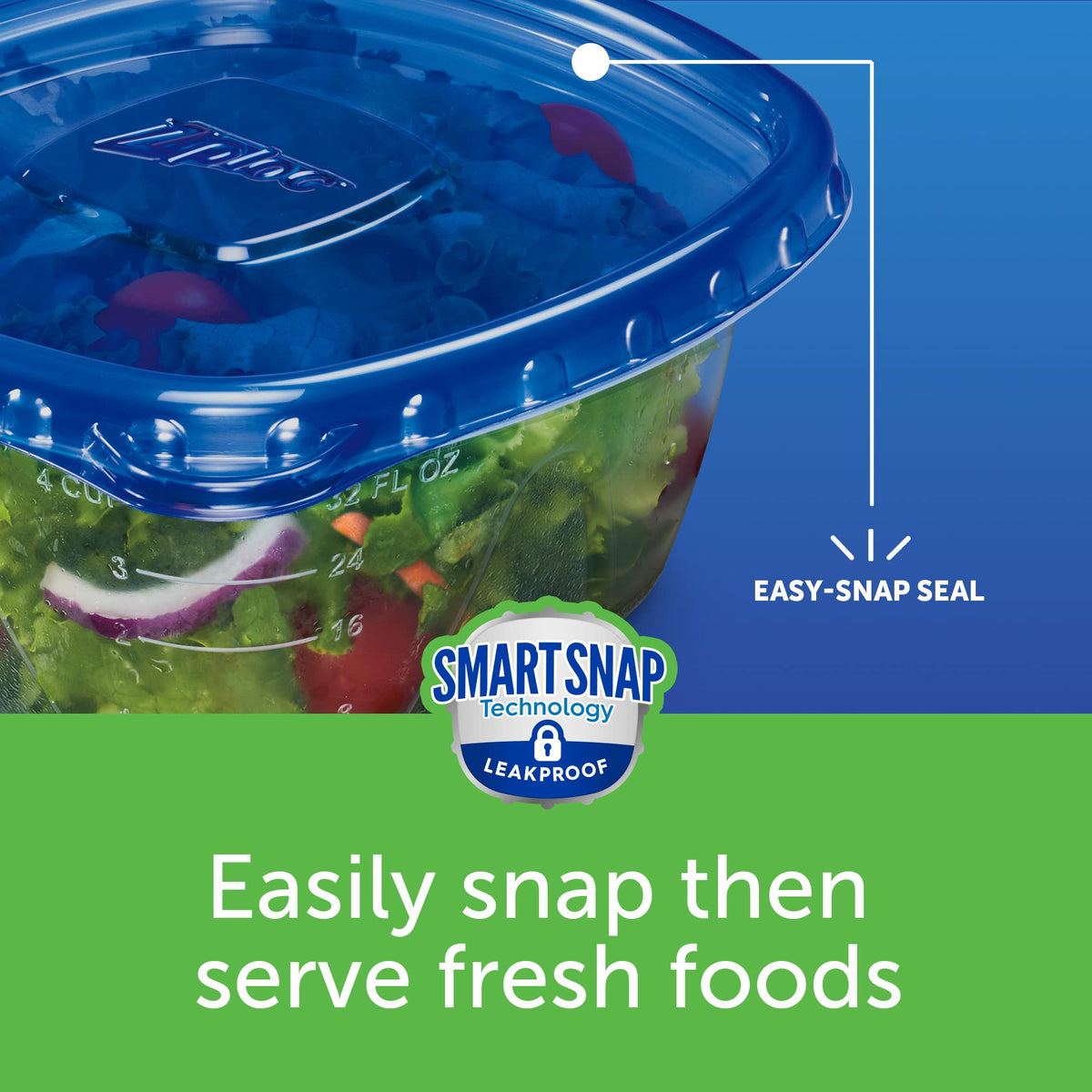 Food Storage Meal Prep Containers Reusable for Kitchen Organization by Ziploc – 8 Count, 118.0 milliliters, Plastic, Blue, Model 70931
