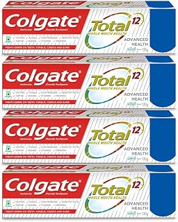 Colgate Total Advanced Health Anticavity Toothpaste for Whole Mouth Covering Teeth, Tongue, Cheeks and Gums - 120 g (Pack of 4) (4.2 Ounce)