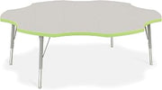 Jonti-Craft Berries 6458JCE130 Six Leaf Activity Table - 60", E-Height - Freckled Gray/Key Lime/Gray