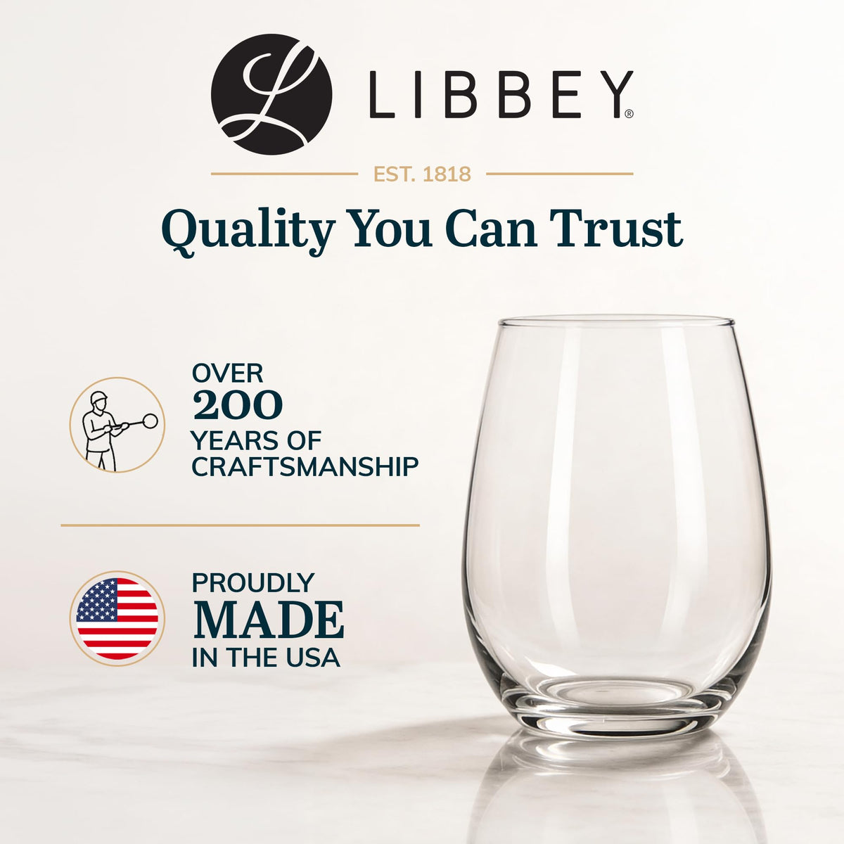 Libbey Red & White 12 / 12 Count / Stemless Wine Glasses