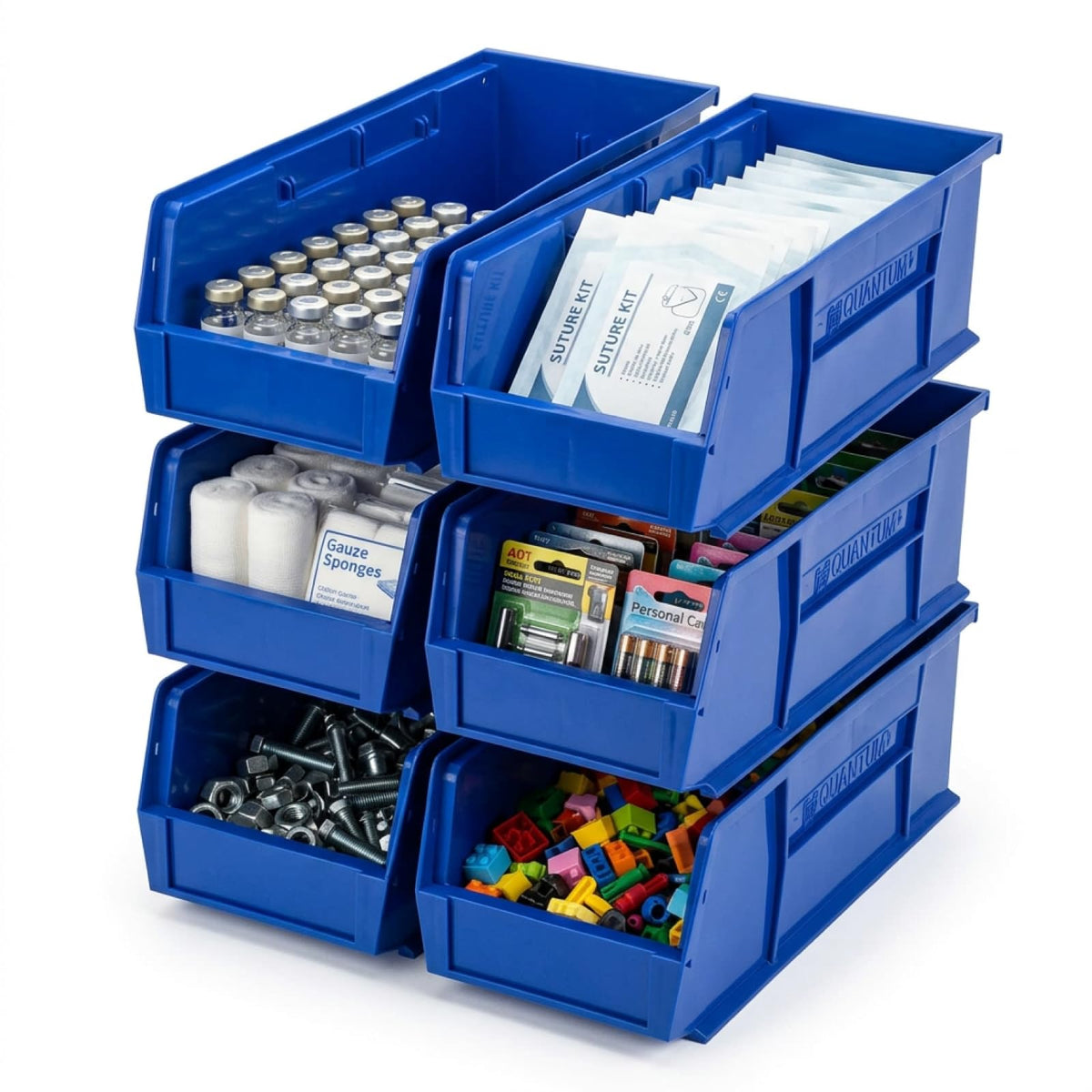 QUANTUM STORAGE SYSTEMS Blue / 18" L x 6" W x 5" H / Ultra Stack & Hang Shelf Baskets