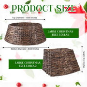 YoleShy Wicker Christmas Tree Collar, 26 Inch Diameter, Brown