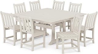 Polywood Traditional Garden 9-Piece Farmhouse Dining Set (Sand)