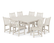 Traditional Garden 9-Piece Farmhouse Dining Set (Sand) by Polywood – Onesize, Plastic, Sand, Pack of 9