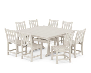 Traditional Garden 9-Piece Farmhouse Dining Set (Sand) by Polywood – Onesize, Plastic, Sand, Pack of 9