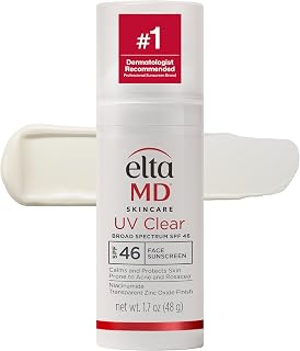 EltaMD UV Clear Face Sunscreen with Zinc Oxide, Oil-Free, SPF 46 and SPF 50