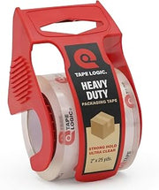 Tape Logic Heavy Duty Packing Tape with Dispenser (1 Pack) – 2.6 Mil Thick Clear Shipping Tape, 2 in x 25 yd – Strong Industrial Adhesive for Moving Boxes, Mailing, & Shipping Packaging